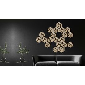 Akustický lamelový panel HEXAGON Dub dýhovaný