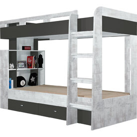 Detská poschodová posteľ Tablo 13 (bez matraca) grafit/enigma 227x165x117