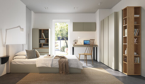 Detská posteľ LC14 (bez matraca) eukalyptus/dub baltik 212x137x88