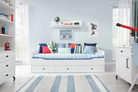 Detská posteľ s úložným priestorom BE13 (bez matraca) biela 204x94x75