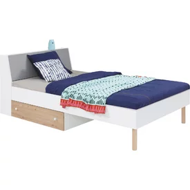 Detská posteľ s úložným priestorom FR14 L/P (bez matraca) biela/dub artisan/šedá 229x94x81