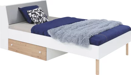 Detská posteľ s úložným priestorom FR15 L/P (bez matraca) biela/dub artisan/šedá 229x124x81