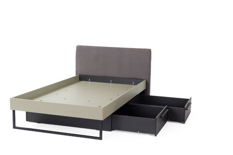 Detská posteľ s úložným priestorom SE13 L/P (bez matraca) eukalyptus/dub baltský/čierny onyx 212x137x92