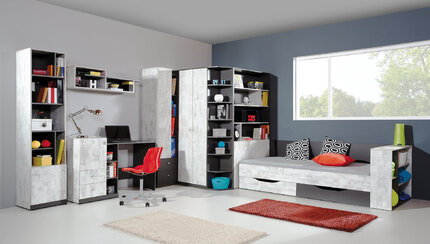 Detská posteľ Tablo 12B L/P grafit/enigma 25x75x94