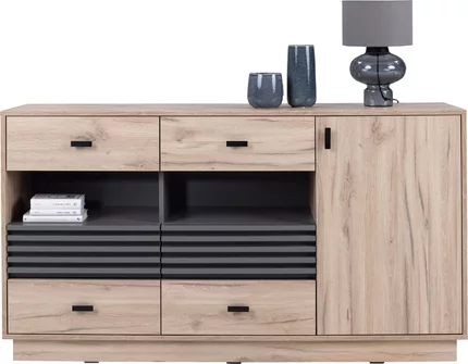 Komoda AL08 dub estana/antracit 155x40x85