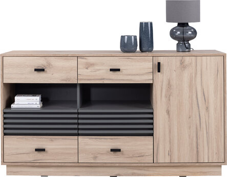 Komoda AL08 dub estana/antracit 155x40x85