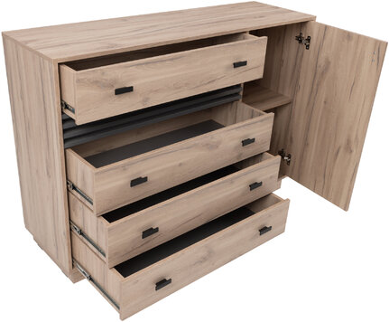 Komoda AL17 dub estana/antracit 135x40x95