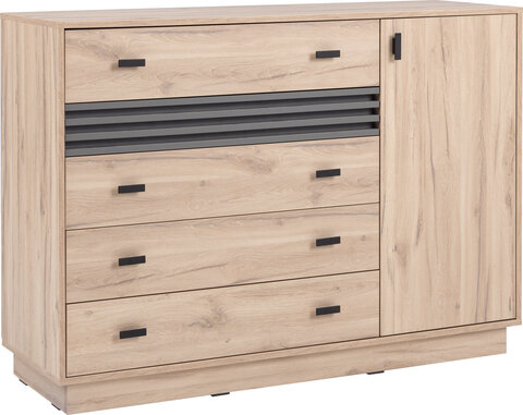 Komoda AL17 dub estana/antracit 135x40x95
