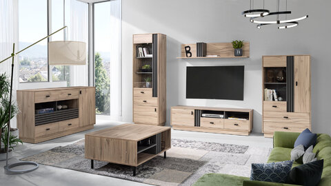 Komoda AL18 dub estana/antracit 60x40x120