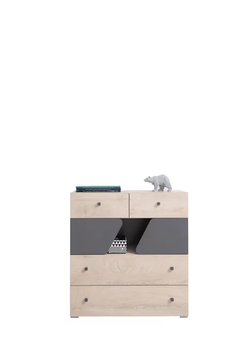 Komoda DL10 dub/antracit 90x40x95