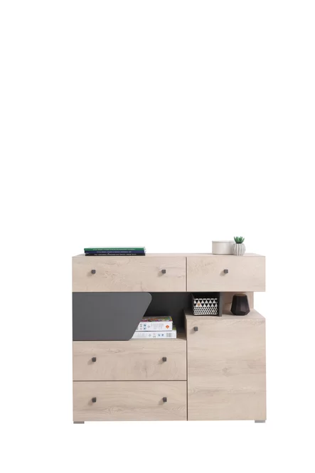 Komoda DL11 dub/antracit 110x40x95