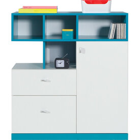 Komoda MB09 biela/tyrkys 90x40x100