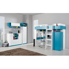 Komoda MB09 biela/tyrkys 90x40x100