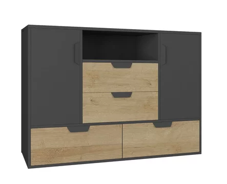 Komoda NN07 grafit/dub riviera 120x40x85