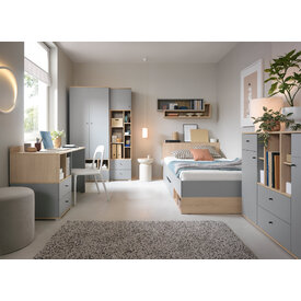 Komoda OR04 platinovo sivá/dub sušienkový 120x40x100