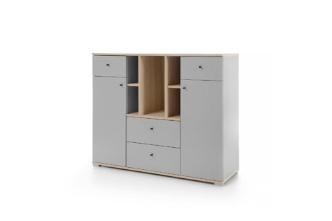 Komoda OR04 platinovo sivá/dub sušienkový 120x40x100