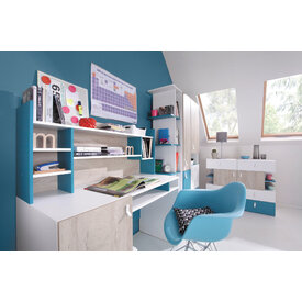 Komoda PL08 biela/dub/morská 110x40x90