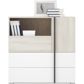 Komoda RM08 dub wilton biely/biela/antracit 90x40x90