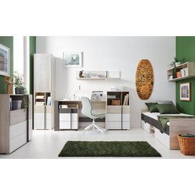 Komoda RM08 dub wilton biely/biela/antracit 90x40x90