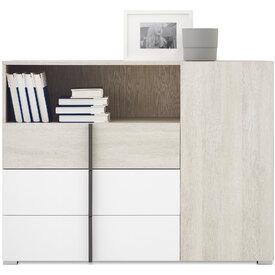 Komoda RM09 dub wilton biely/biela/antracit 120x40x90