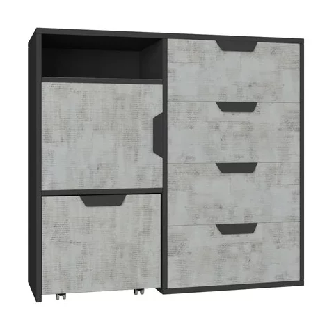 Komoda s kontajnerom NN08 grafit/enigma 90x40x85