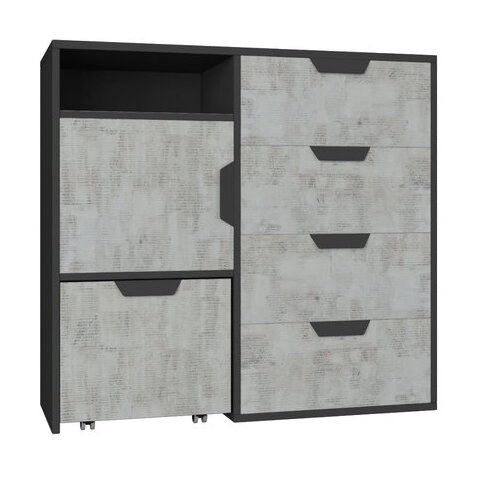 Komoda s kontajnerom NN08 grafit/enigma 90x40x85