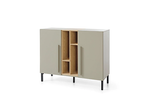 Komoda SE07 eukalyptus/dub baltský/čierny onyx 110x40x90