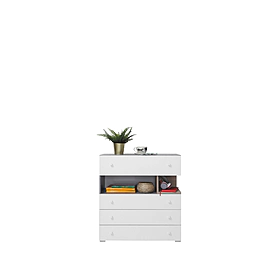 Komoda Sigma 11 betón/biela/dub 85x90x40