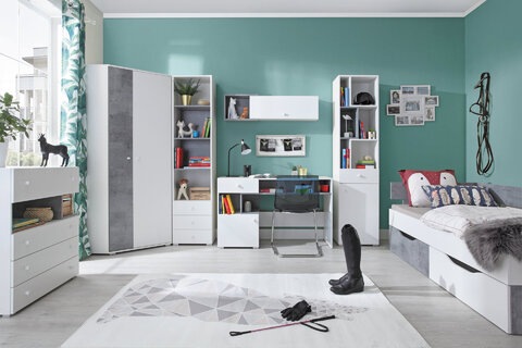 Komoda Sigma 11 biela/betón 85x90x40