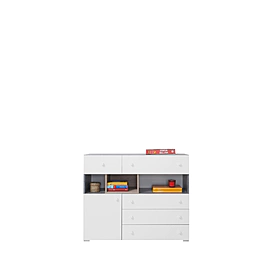Komoda Sigma 12 betón/biela/dub 110x90x40