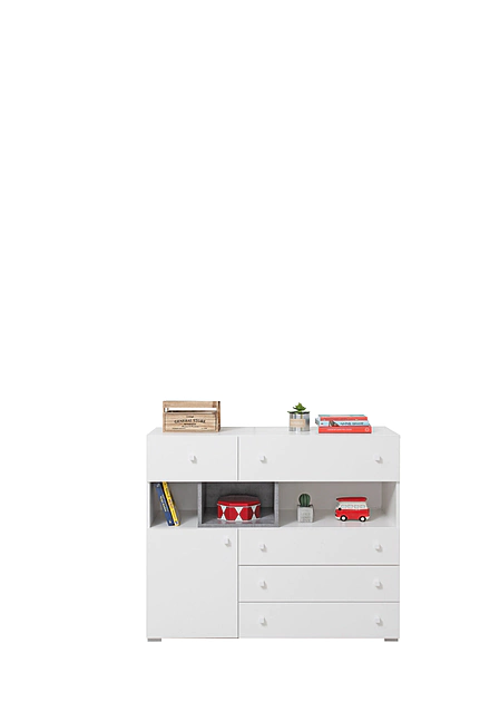 Komoda Sigma 12 biela/betón 110x90x40