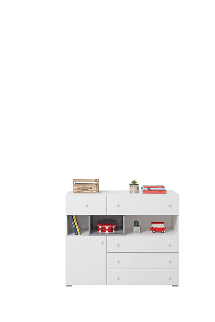 Komoda Sigma 12 biela/betón 110x90x40