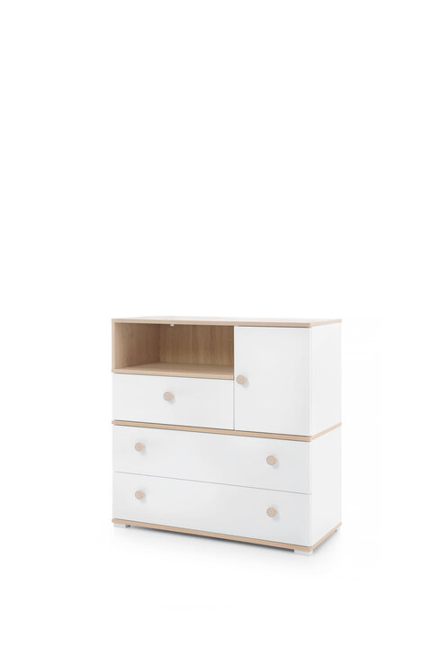 Komoda ZY04 biela/dub 90x90x40