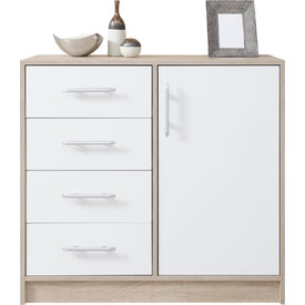 Malá komoda Smart 7 biela/dub sonoma 90x84x40