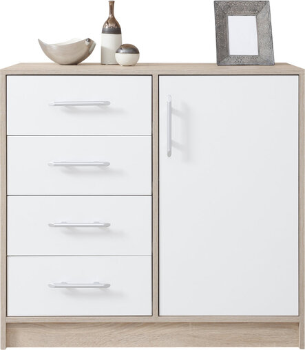 Malá komoda Smart 7 biela/dub sonoma 90x84x40