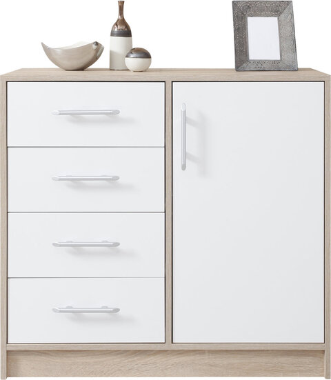 Malá komoda Smart 7 biela/dub sonoma 90x84x40