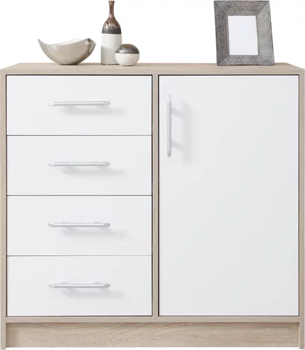 Malá komoda Smart 7 biela/dub sonoma 90x84x40