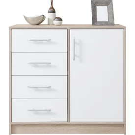Malá komoda Smart 7 biela/dub sonoma 90x84x40