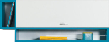 Nástená skrinka MB13 biela/tyrkys 100x26,5x40