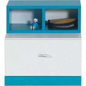Nočný stolík MB17 biela/tyrkys 40x35x40