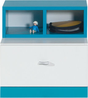 Nočný stolík MB17 biela/tyrkys 40x35x40