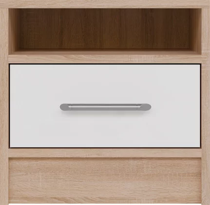 Nočný stolík Smart 9 L/P biely/dub sonoma 40x40x35
