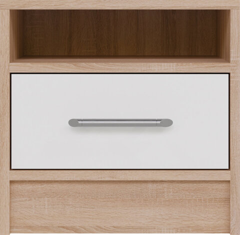 Nočný stolík Smart 9 L/P biely/dub sonoma 40x40x35