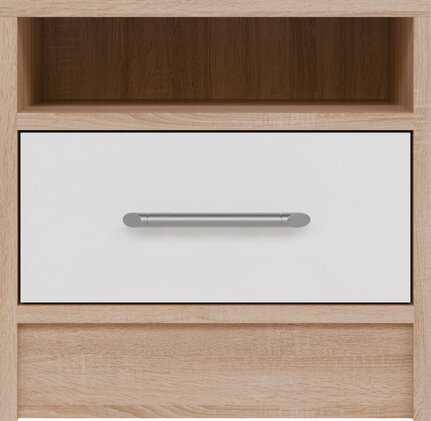 Nočný stolík Smart 9 L/P biely/dub sonoma 40x40x35