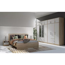 Nočný stolík Smart 9 L/P biely/dub sonoma 40x40x35