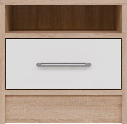 Nočný stolík Smart 9 L/P biely/dub sonoma 40x40x35