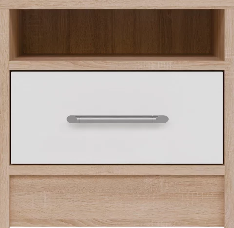 Nočný stolík Smart 9 L/P biely/dub sonoma 40x40x35