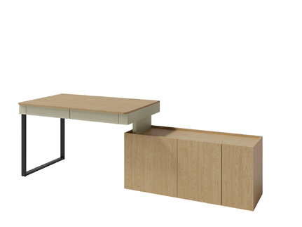 Písací stôl LC10 L/P eukalyptus/dub baltik 228x63x74,5