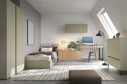 Písací stôl LC10 L/P eukalyptus/dub baltik 228x63x74,5