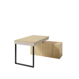 Písací stôl LC10 L/P piesková/dub olejovaný 131x140x74,5